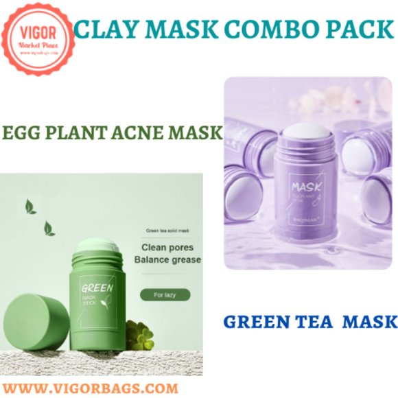 Clay Mask Stick Anti-Acne Deep Cleansing Pores Dirt Moisturizing Hydrating White - Picture 1 of 11